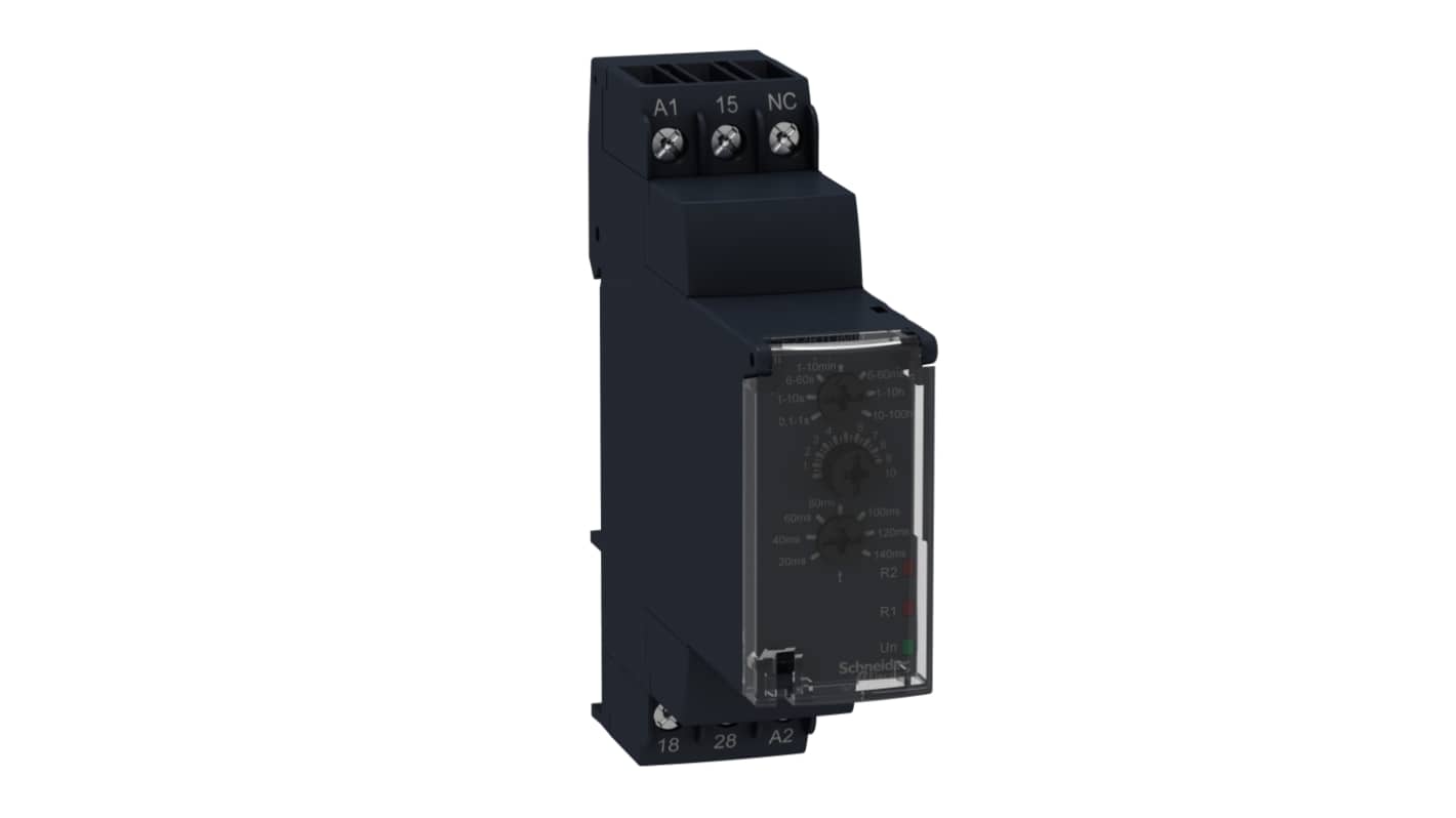Schneider Electric Harmony Time Series DIN Rail Mount Timer Relay, 24 → 240 V ac, 24V dc, 2-Contact, 0.1 s