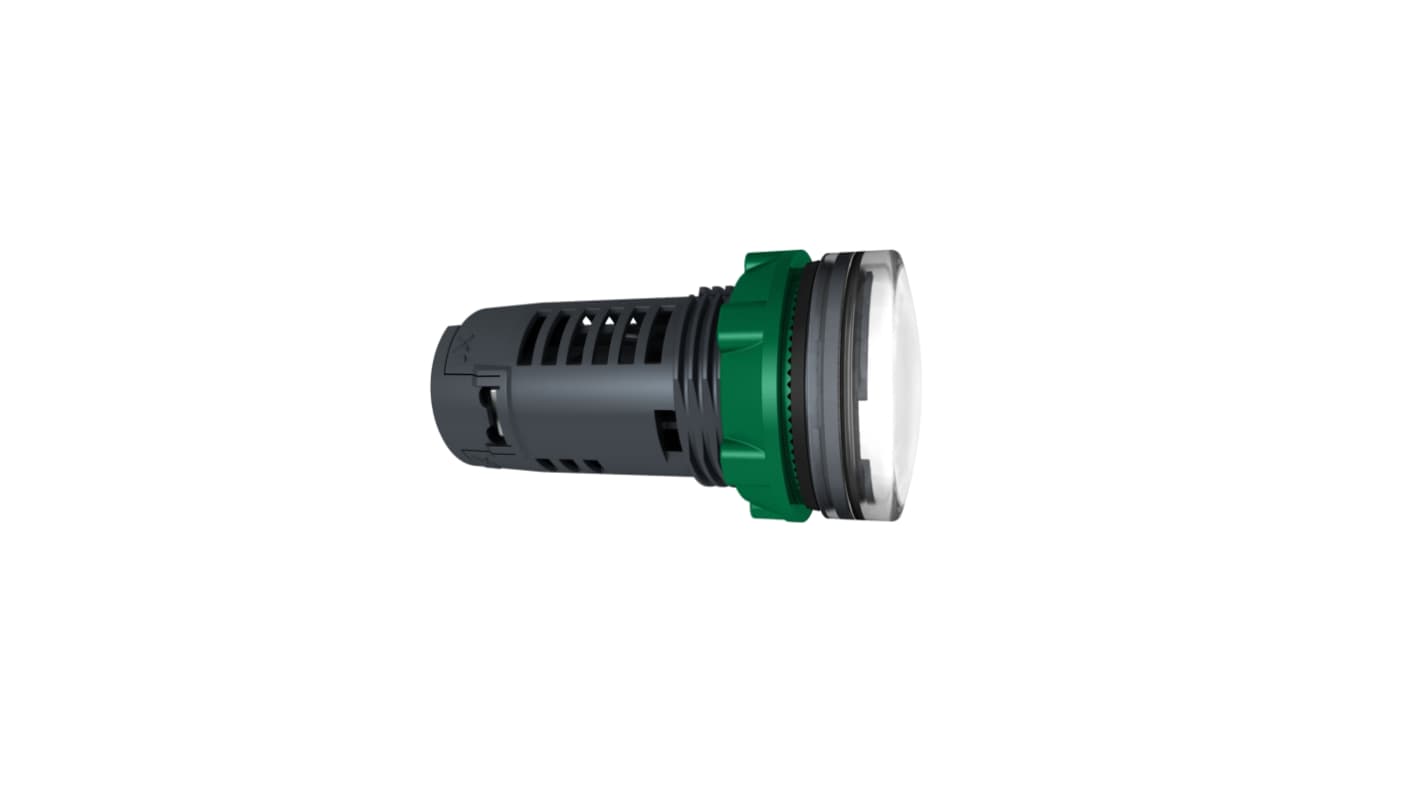 Schneider Electric 白色圆形按钮指示灯, Φ22mm开孔, 230 V ac, 240V 交流, 14mA, 塑料主体, 面板安装, IP66, IP67, IP69(IP69K), Harmony XB5系列