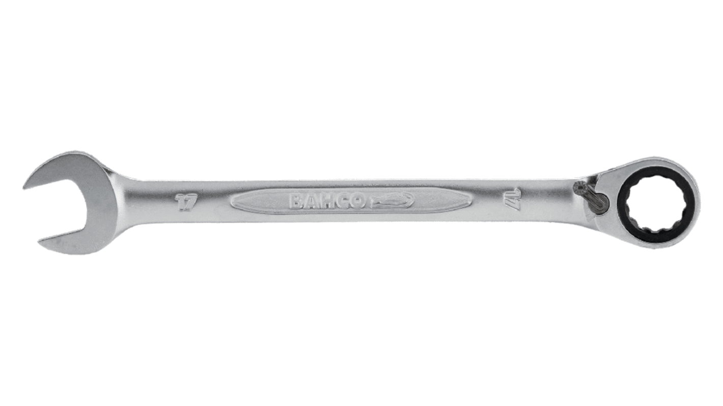 Bahco 1RM Series Ratchet Spanner, 17mm, Metric, Double Ended, 226 mm Overall