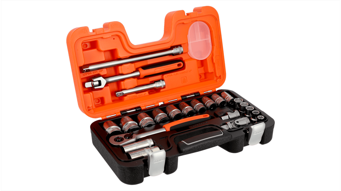 Bahco 23-Piece Imperial 1/2 in Standard Socket Set with Ratchet, 6 point