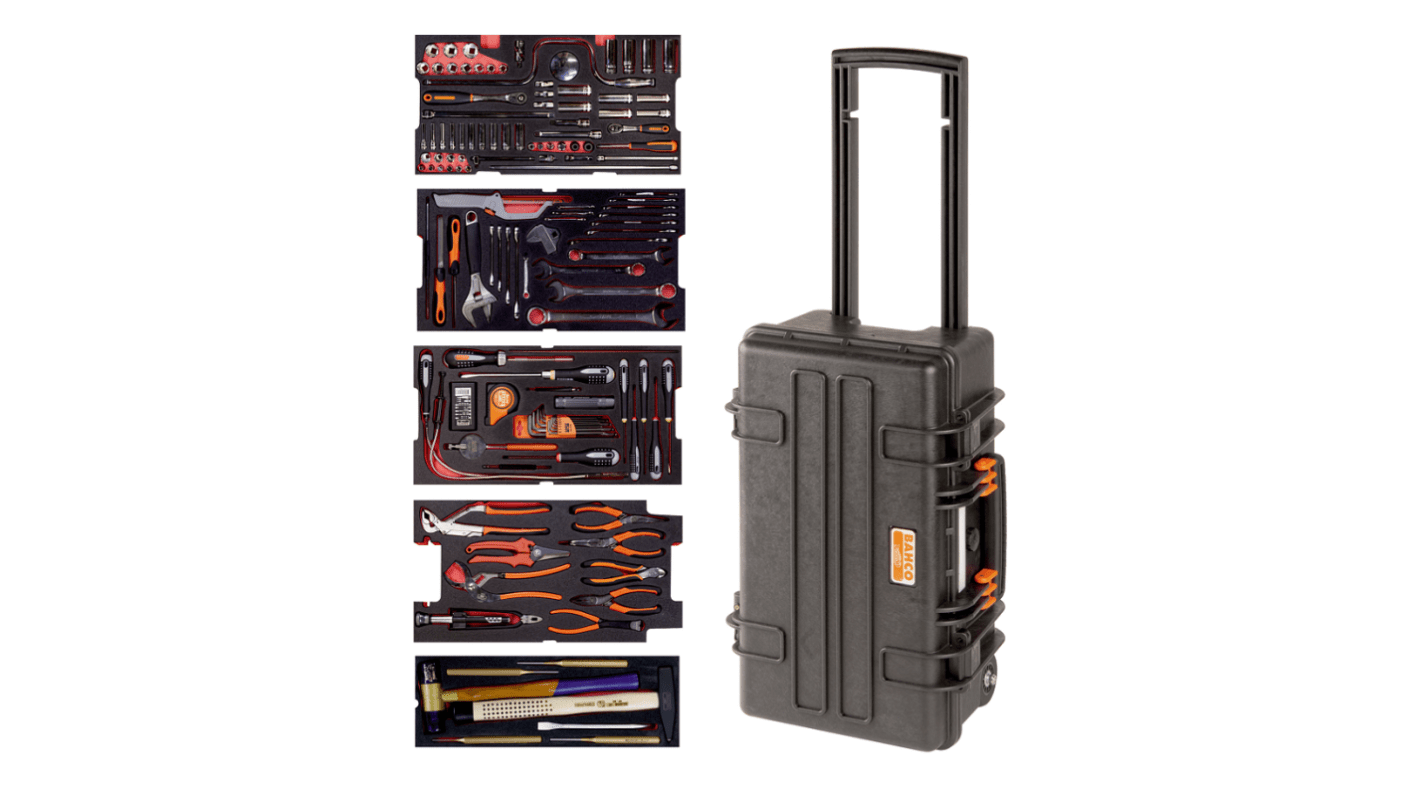 Bahco 159 Piece Heavy Duty Rigid Case Aviation Tool Kit with Case