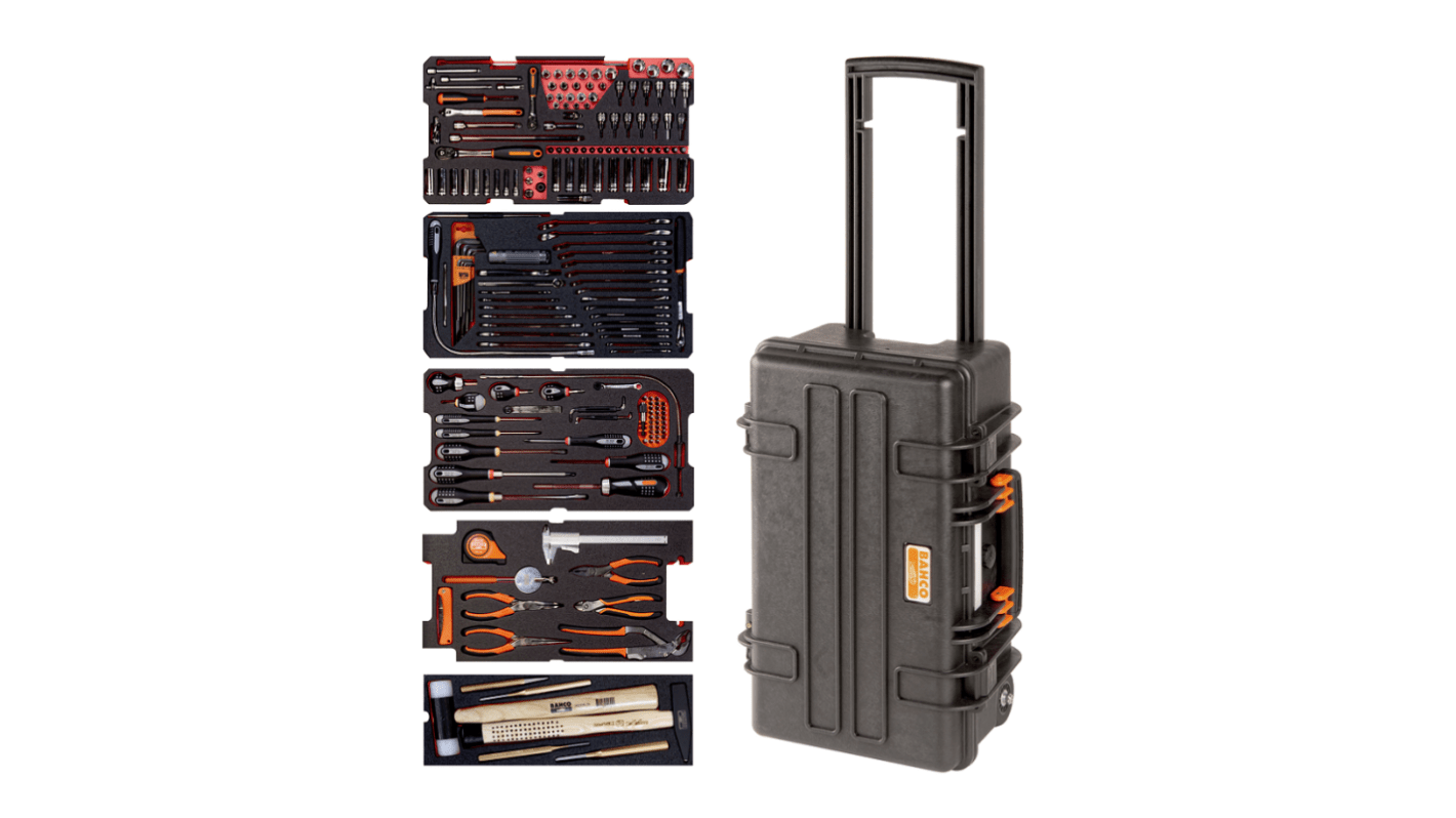 Bahco 194 Piece Heavy Duty Rigid Case General Purpose Tool Kit with Box