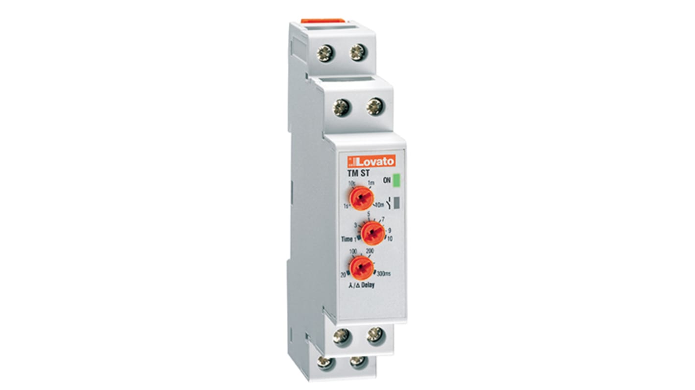 Lovato DIN Rail Mount Timer Relay, 380 → 440V, 2-Contact, 0.1 s → 10min, 1-Function, DPST