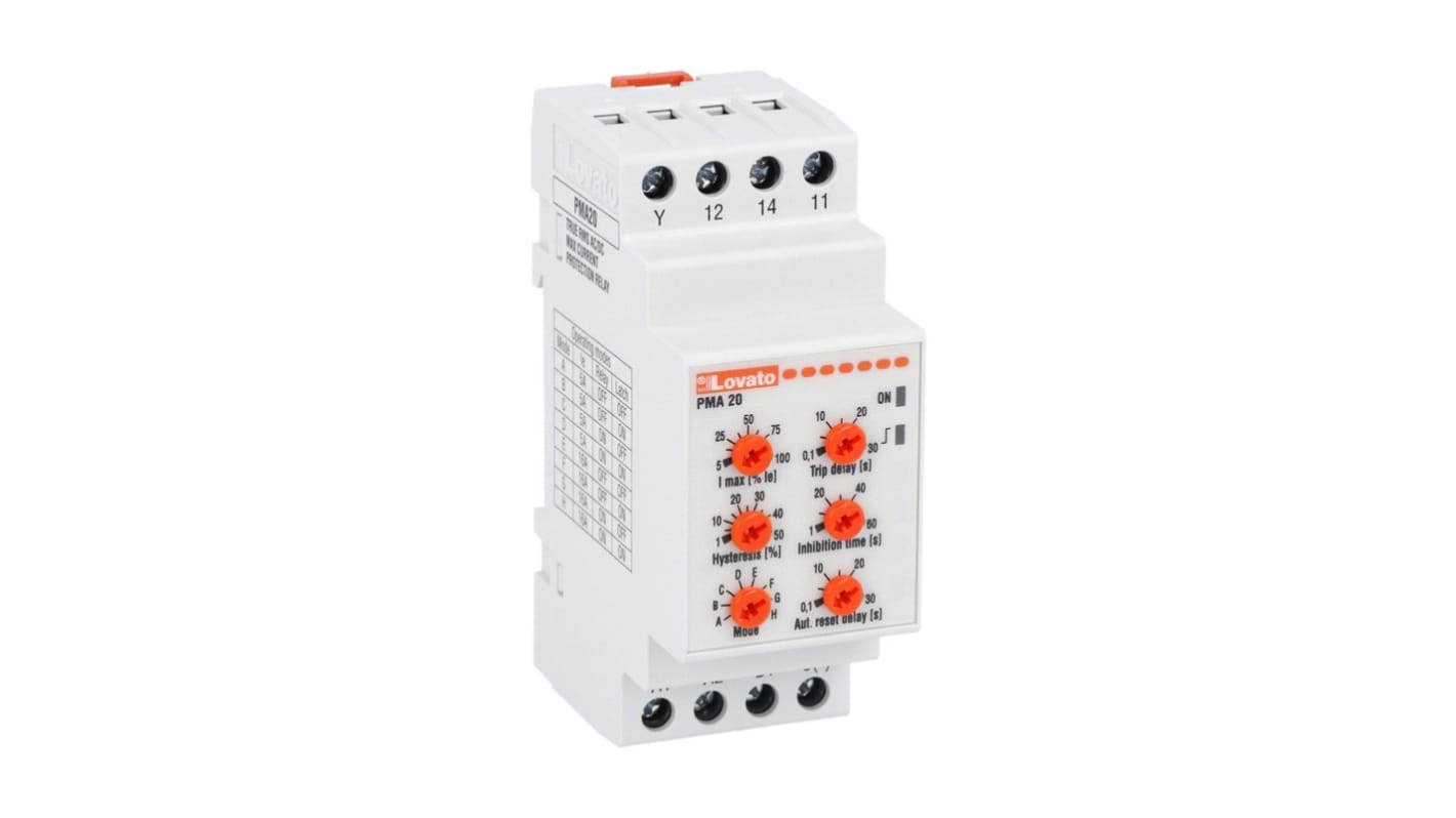 Lovato Current Monitoring Relay, 1 Phase, SPDT, DIN Rail
