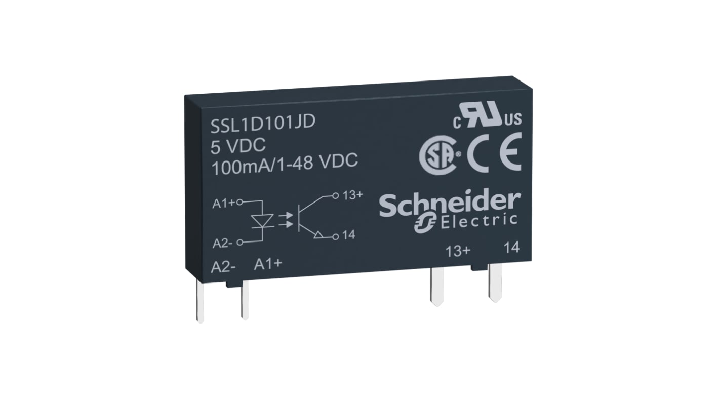 Schneider Electric SSL Series Solid State Relay, 0.1 A Load, PCB Mount, 48 V dc Load, 12 V dc Control