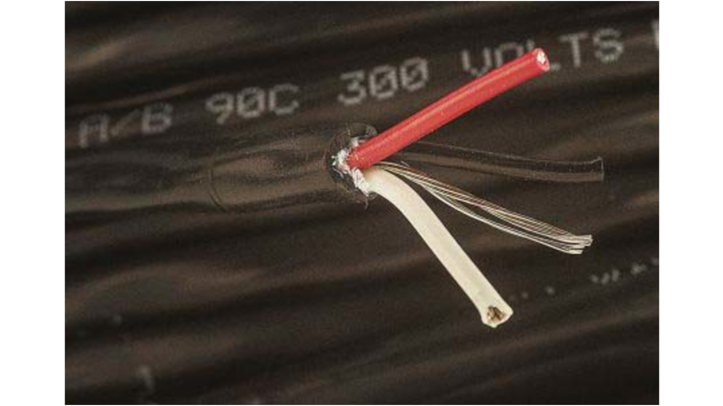 RS PRO Multicore Industrial Cable, 3 Cores, 1.5 mm², Unscreened, 50m, Black PVC Sheath, 15 AWG