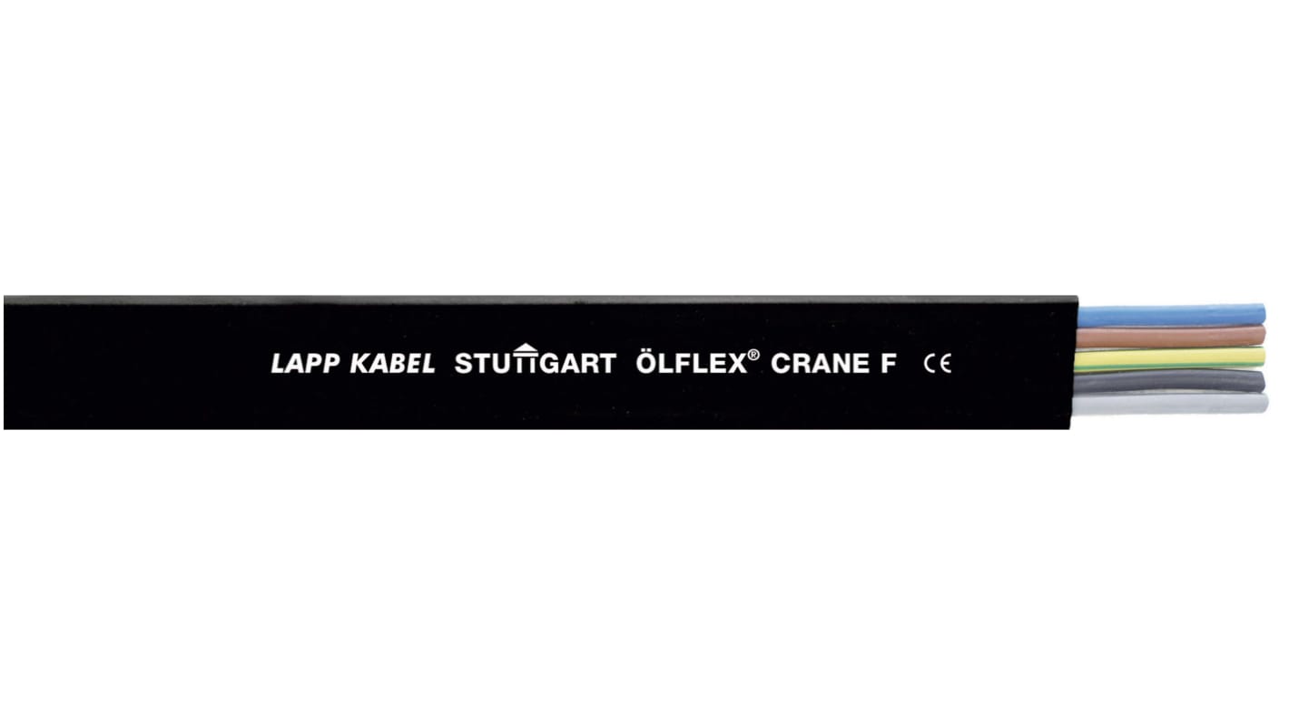 Lapp ÖLFLEX Netzkabel, 4-adrig Typ Flach Schwarz x 2,5 mm² /Ø 21mm,  50m, 500 V, Gummi