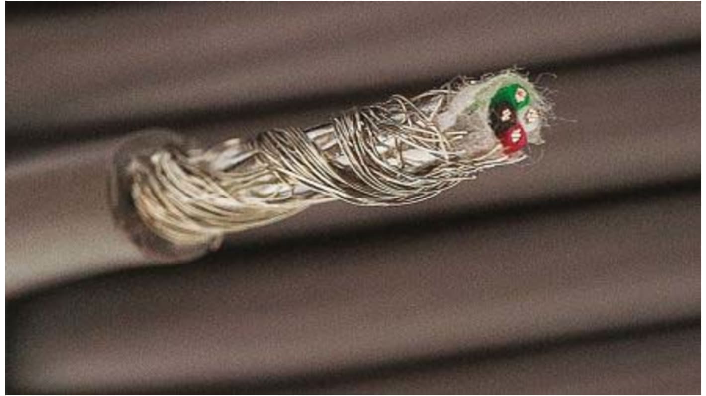 Alpha Wire 4芯屏蔽线 0.14 mm² 多芯工业电缆, Xtra-Guard Flex系列, 26 AWG, PVC灰色护套