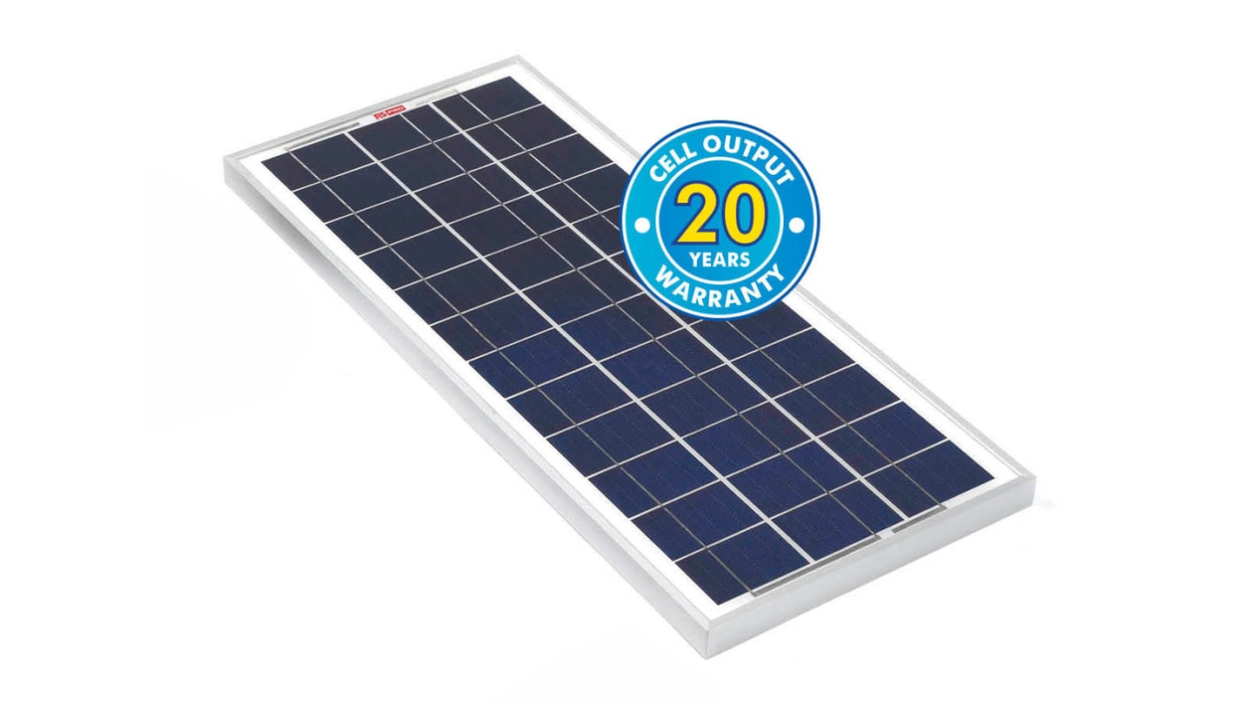 PV Logic Solarmodul Polykristallin 20W, 638 x 278 x 25mm 20W, 22V / 10Ah -40°C +85°C