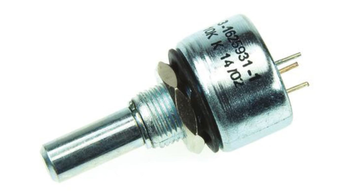 Potencjometr 10kΩ typ Obrotowy TE Connectivity średnica wału 6,35 mm 2W długość wału 25.4mm średnica 19.03mm Montaż