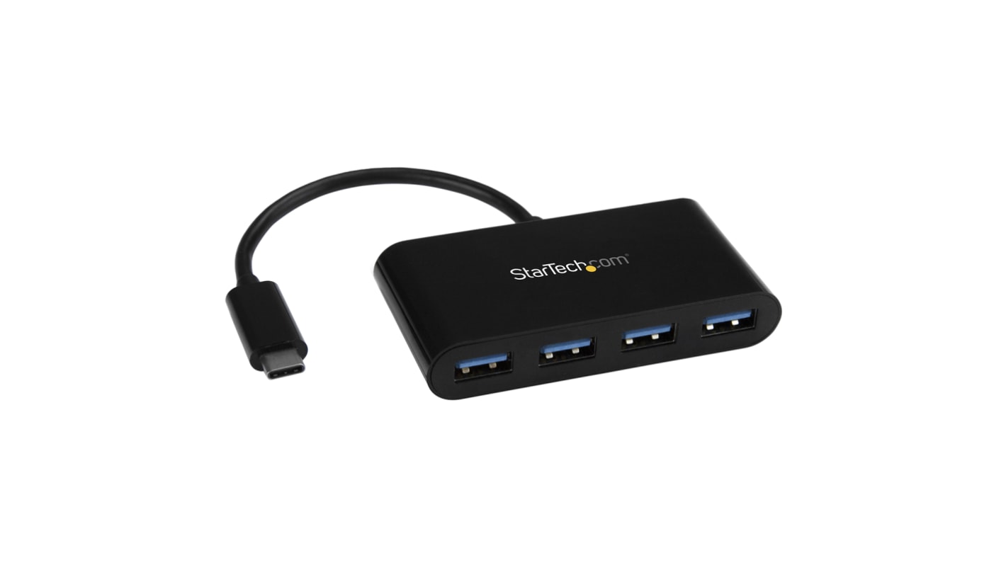 StarTech.com 4 Port USB 3.0 USB A, USB C  Hub, USB Bus Powered, 80 x 41 x 15mm