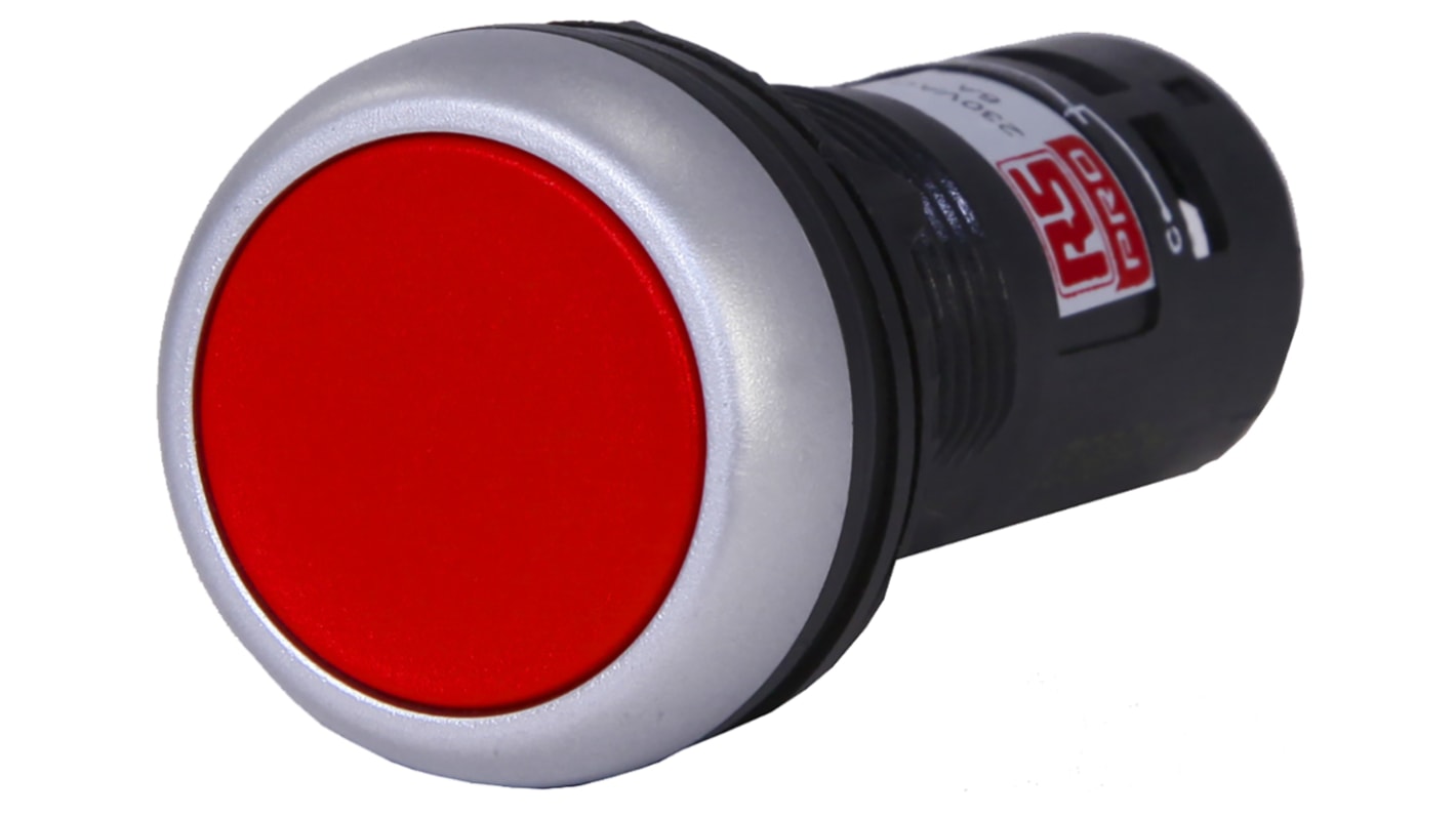 RS PRO Push Button Complete Unit, Panel Mount, 22mm Cutout, SPDT, IP65