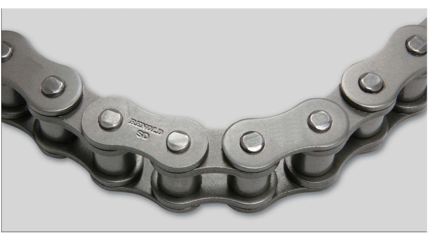Renold 单排滚子链, 12B-1链型, 19.05mm节距, Renold SD (Red Box)链条, 钢制, 5m长, 1.2kg/m