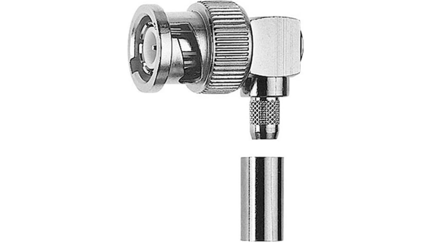 Telegartner, Plug Cable Mount BNC Connector, 50Ω, Crimp Termination, Right Angle Body