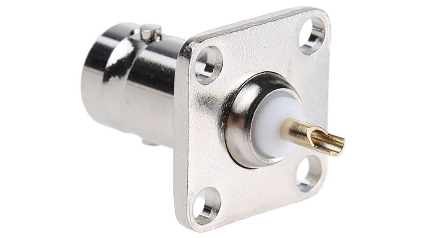 Telegartner, Jack Flange Mount BNC Connector, 75Ω, Solder Termination, Straight Body