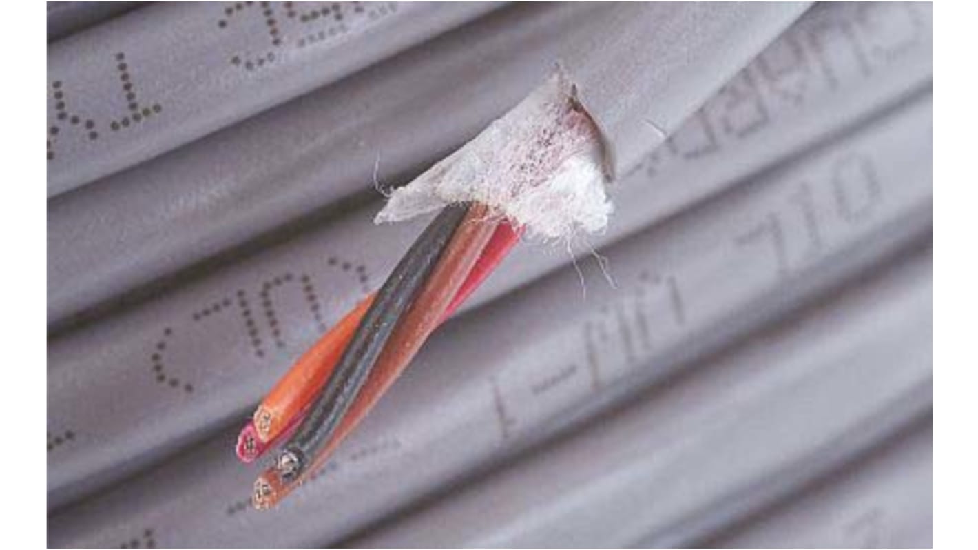 Alpha Wire Xtra-Guard 1 Multicore Industrial Cable, 4 Cores, 0.23 mm², Unscreened, 100m, Grey PVC Sheath, 24 AWG