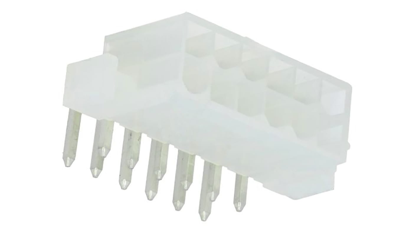 Molex Mini-Fit Jr. Series Right Angle Through Hole PCB Header, 12 Contact(s), 4.2mm Pitch, 2 Row(s), Shrouded
