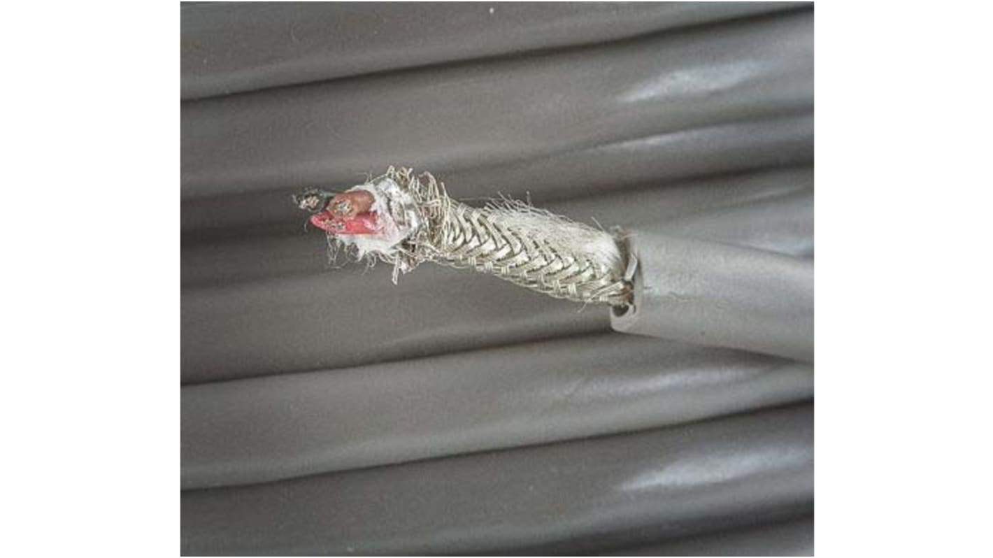Alpha Wire Xtra-Guard 1 Multicore Industrial Cable, 2 Cores, 0.23 mm², Screened, 100m, Grey PVC Sheath, 24 AWG