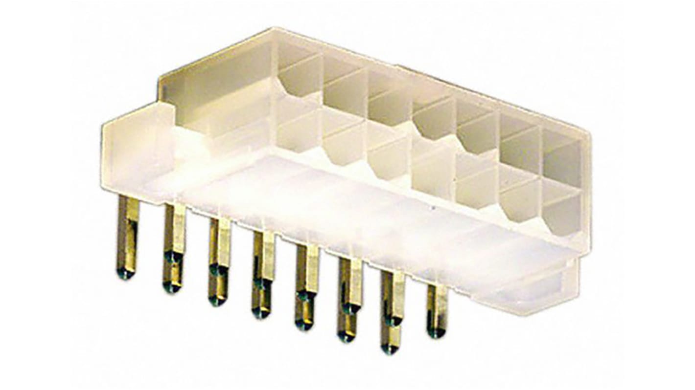 Molex ライトアングル 基板接続用ピンヘッダ 14極 4.2mm 2列, スルーホール実装