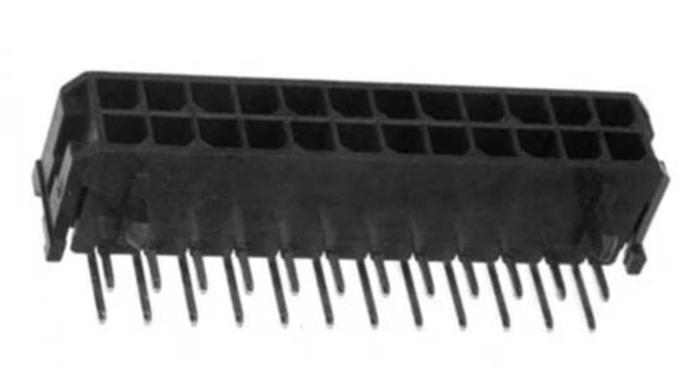 Molex Micro-Fit 3.0 Series Right Angle Through Hole PCB Header, 24 Contact(s), 3.0mm Pitch, 2 Row(s), Shrouded