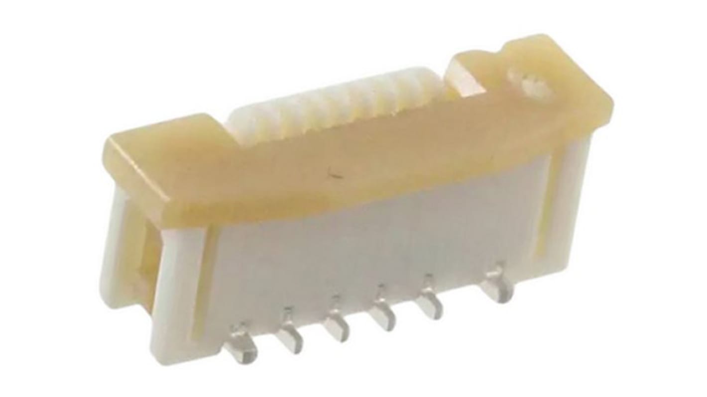 Molex FPC连接器, 母座, 8p, 1mm间距, 单排, SMT安装, 直向, 500mA, 50 V, Easy On系列