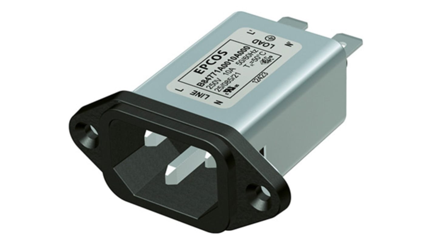EPCOS IECインレット, 1A 250 V ac/dc パネルマウント
