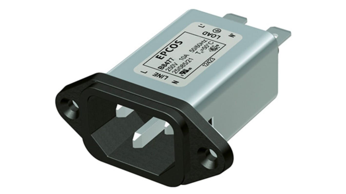 EPCOS IECインレット, 8A 250 V ac/dc パネルマウント