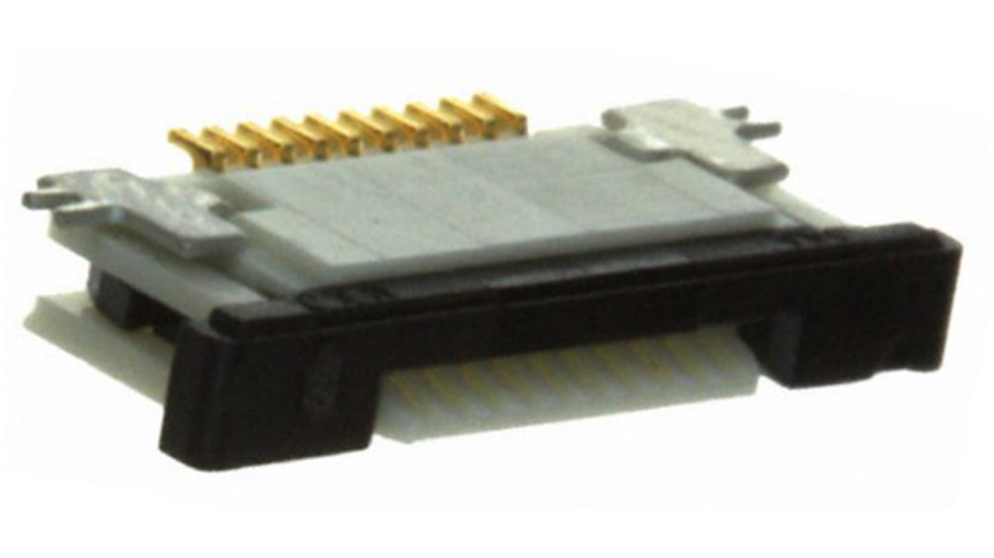 Molex FPC连接器, 10p, 0.5mm间距, 单排, 直向, 500mA, 50 V, Easy On系列