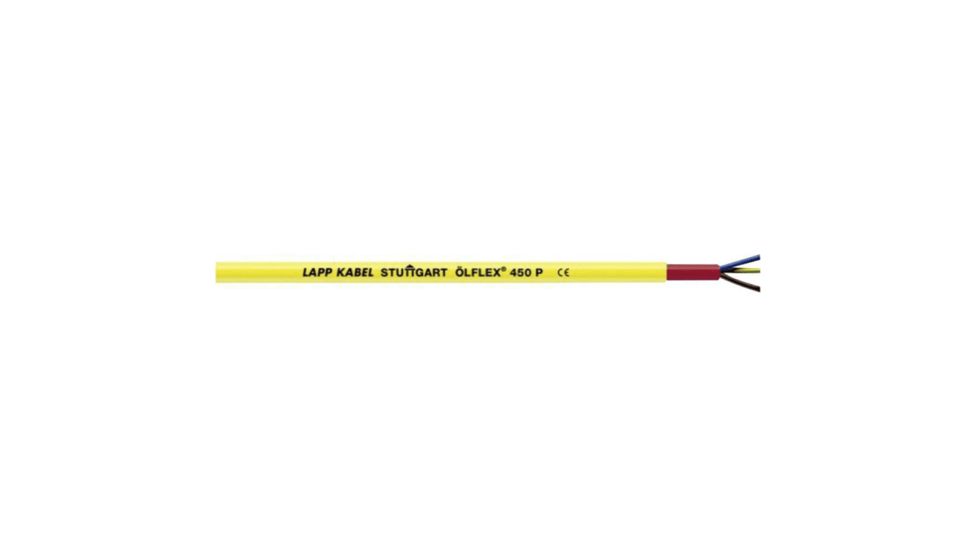 LappÖLFLEX 2 Core, 1 mm², Yellow Polyurethane PUR Sheath, 50m, 500 V