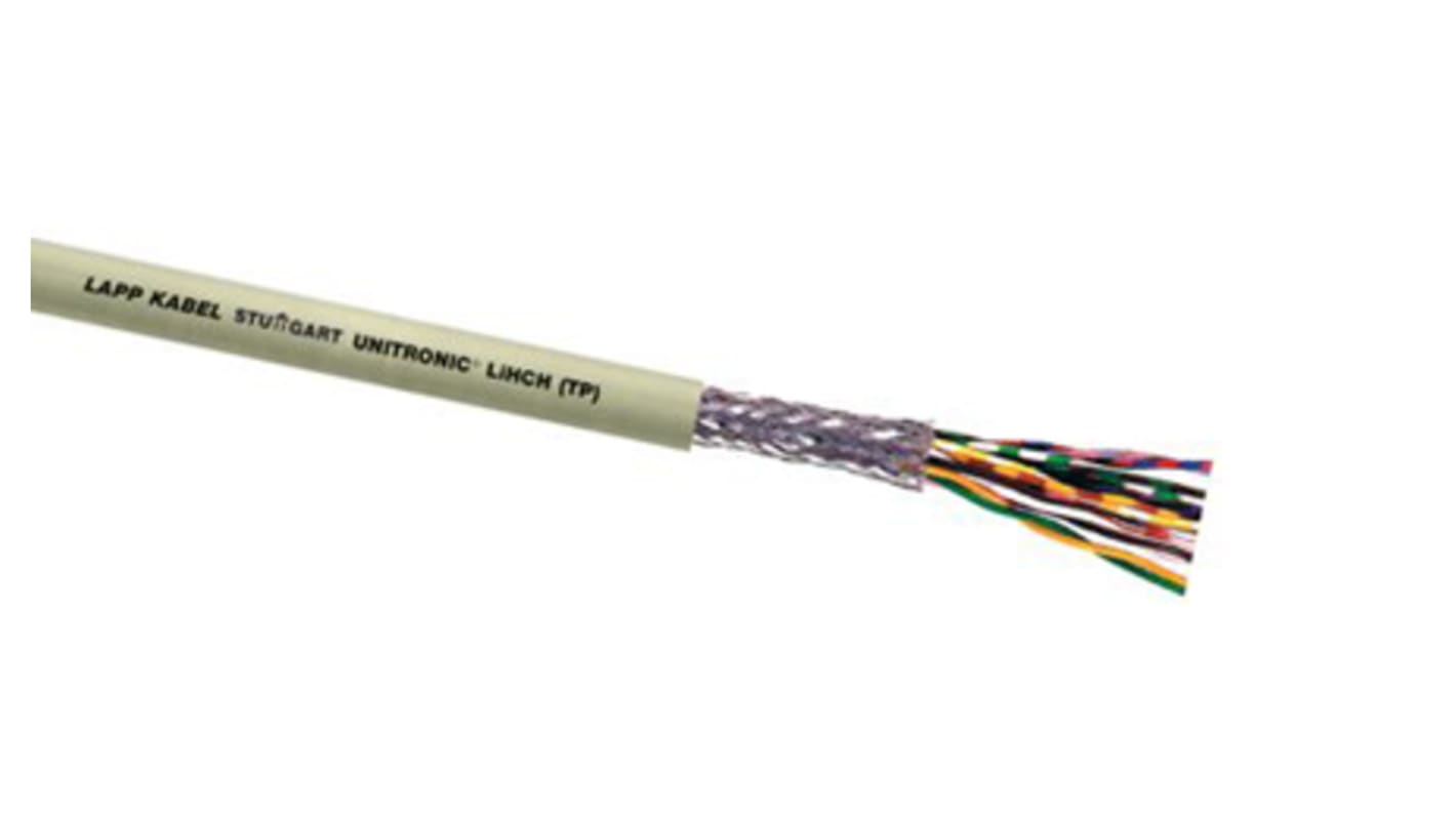 Lapp Twisted Pair Data Cable, 2 Pairs, 0.75 mm², 4 Cores, 18 AWG, Screened, 50m, Grey Sheath