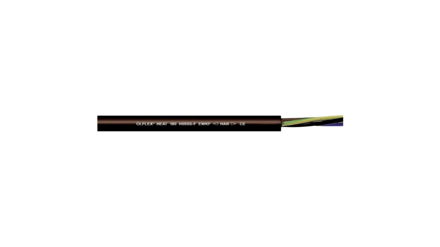 Lapp ÖLFLEX Netzkabel, 5-adrig Schwarz x 0,75 mm² /Ø 8.5mm,  50m, 500 V, Silikon
