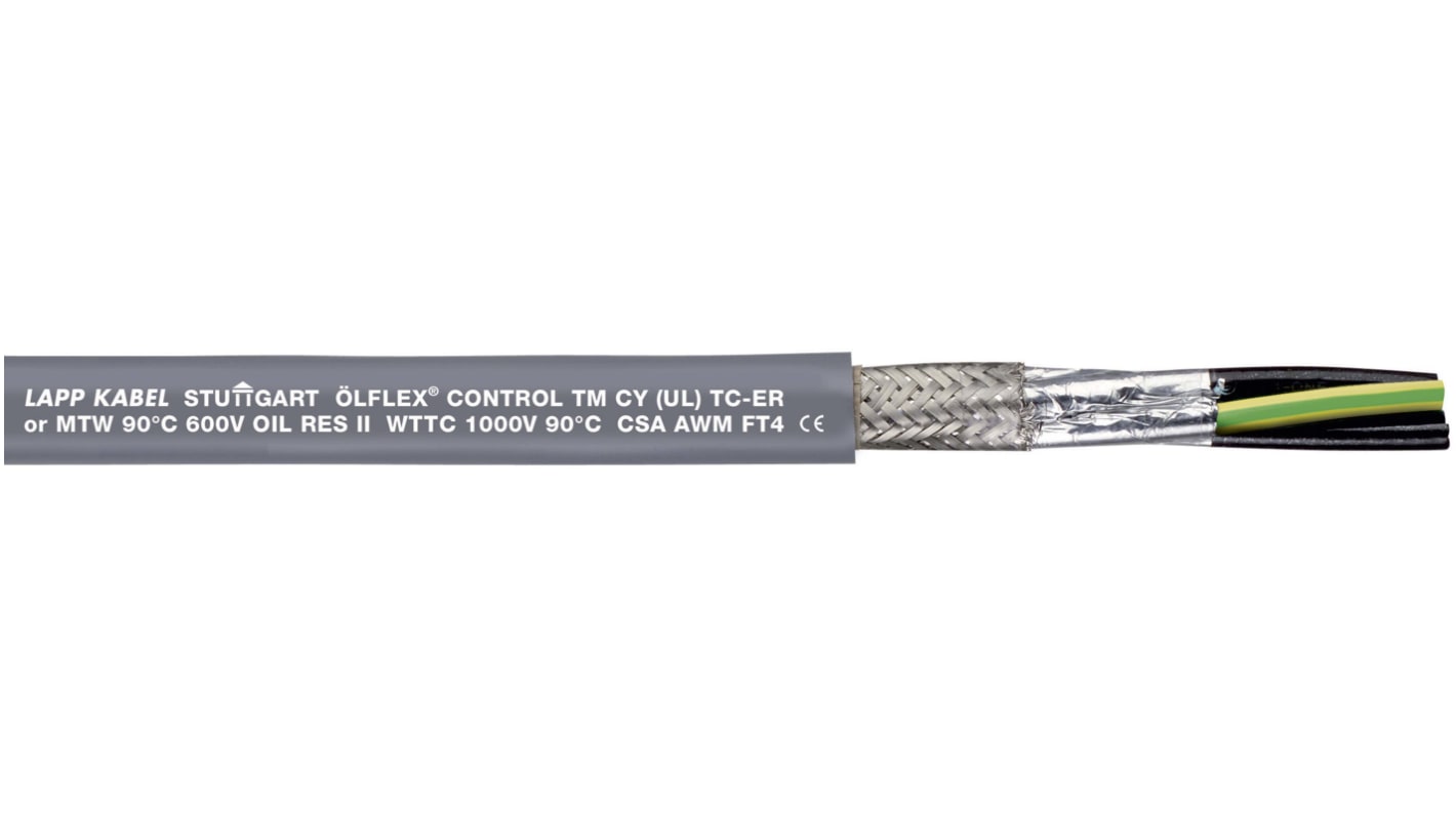 Lapp ÖLFLEX CONTROL TM CY YY Steuerkabel, 25-adrig x 1 mm² Grau, 50m, 17 AWG, Geflecht, Folie