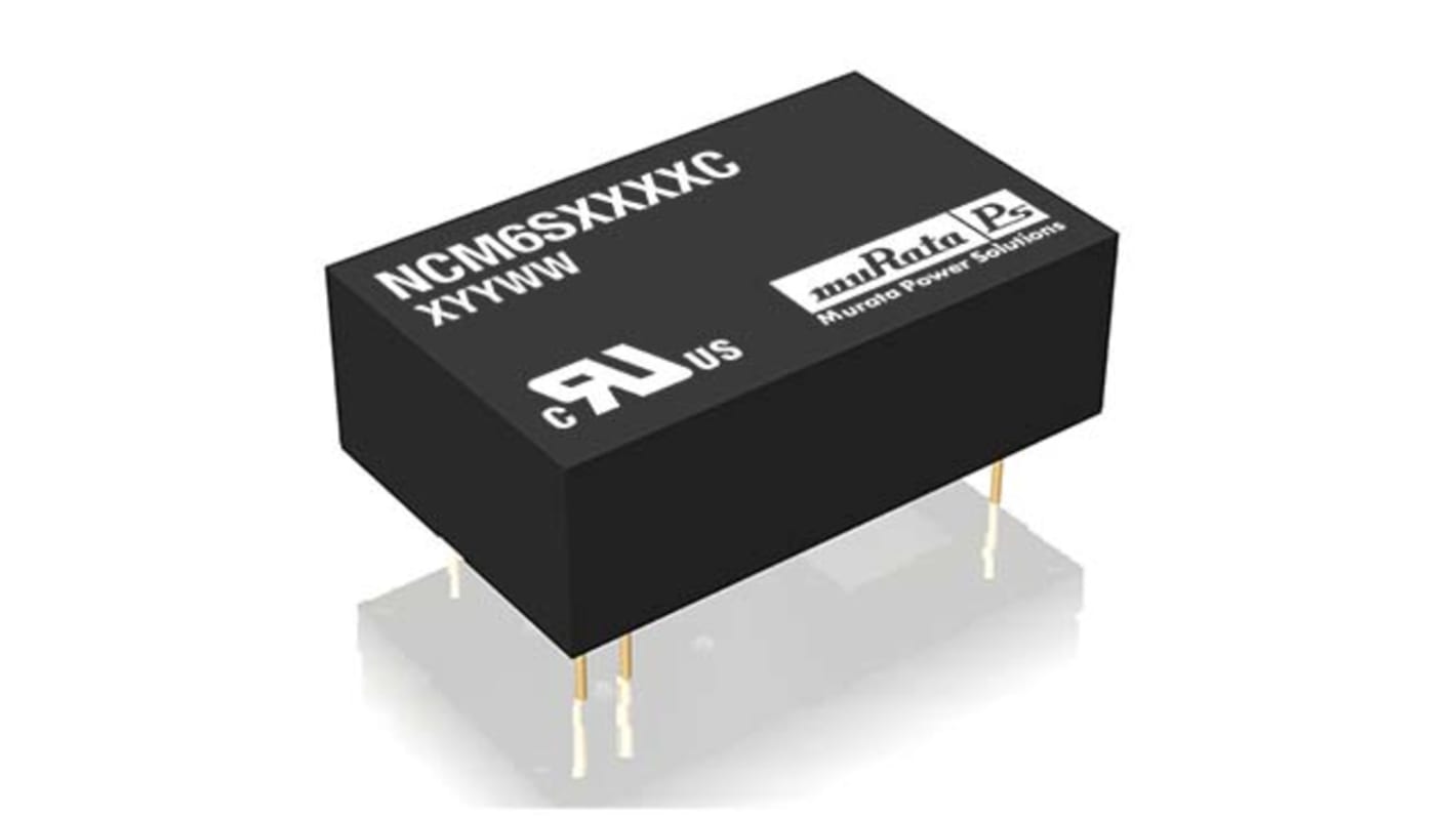 Murata Power Solutions NCM6 DC-DC Converter, 15V dc/ 400mA Output, 4.5 → 9 V dc Input, 6W, Through Hole, +85°C