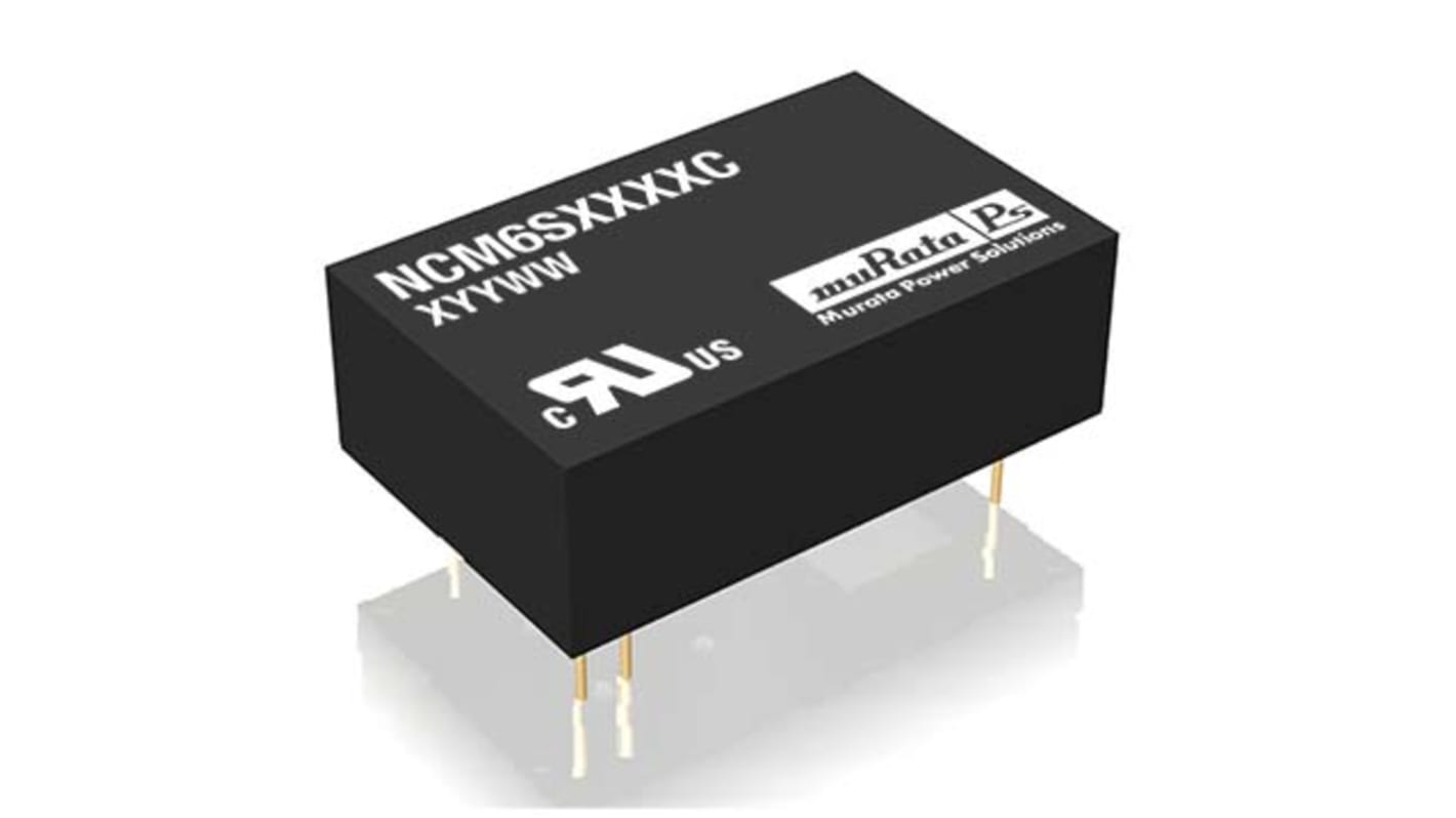 Murata Power Solutions NCM6 DC-DC Converter, 5V dc/ 1A Output, 9 → 36 V dc Input, 6W, Through Hole, +85°C Max