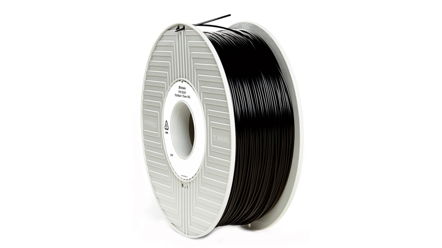 Verbatim 1.75mm Black PLA 3D Printer Filament, 1kg