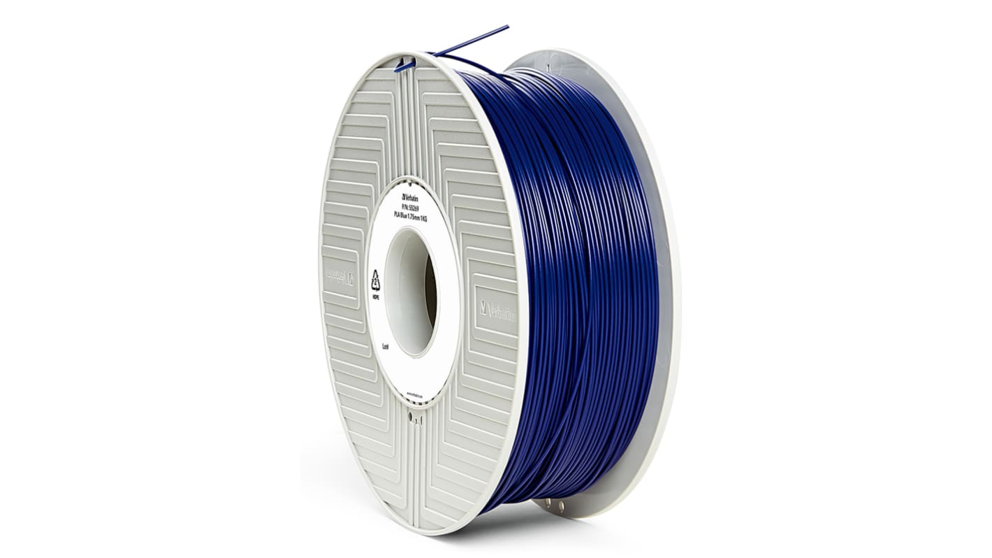 Verbatim 1.75mm Blue PLA 3D Printer Filament, 1kg