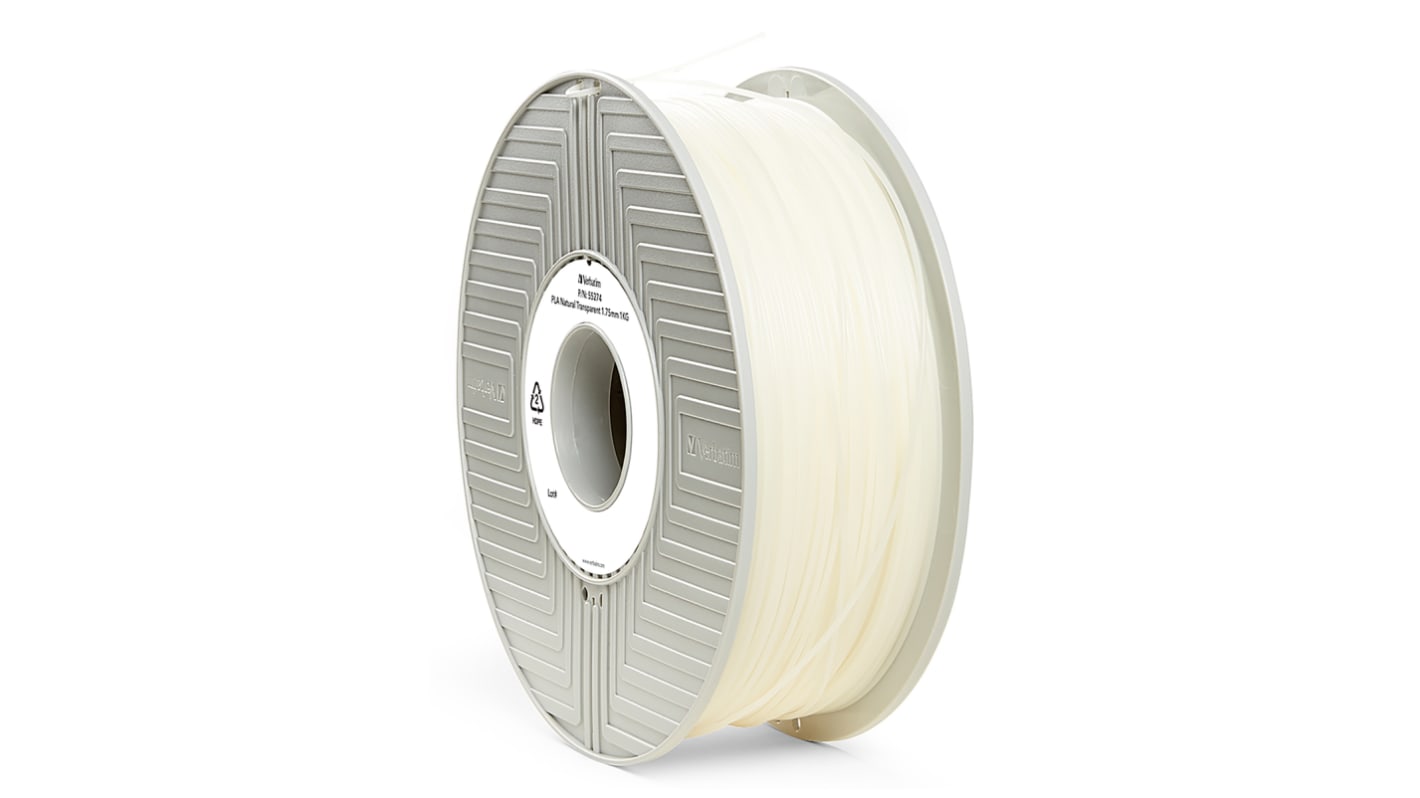 Verbatim 1.75mm Transparent PLA 3D Printer Filament, 1kg