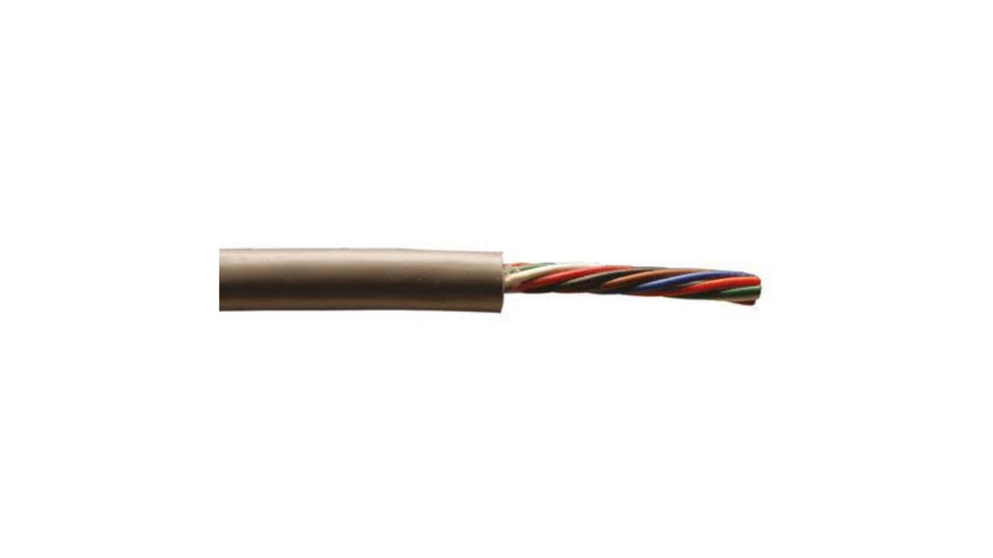 Alpha Wire Alpha Essentials Communication & Control Control Cable, 12 Cores, 0.35 mm², Unscreened, 30m, Grey PVC