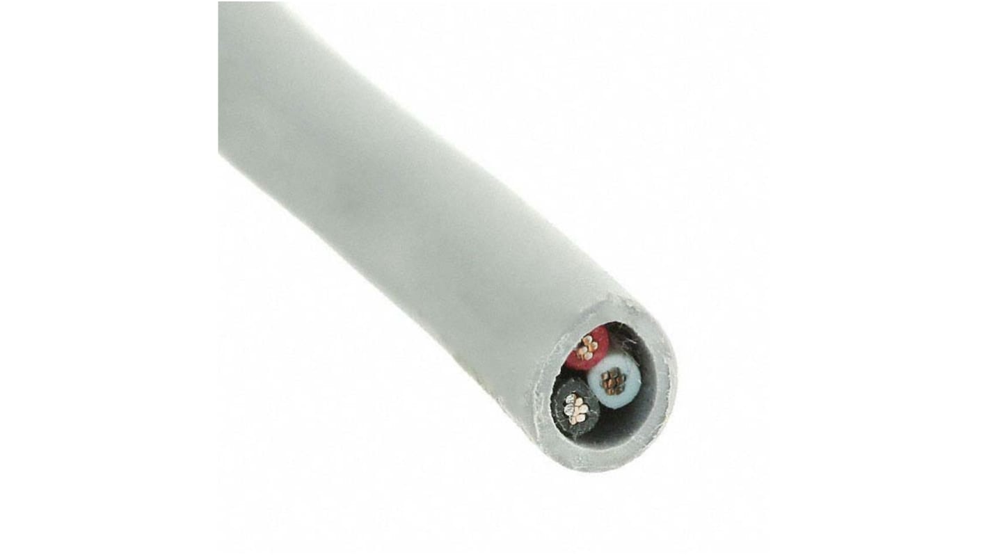 Alpha Wire Alpha Essentials Communication & Control Control Cable, 3 Cores, 0.81 mm², Unscreened, 30m, Grey PVC Sheath,