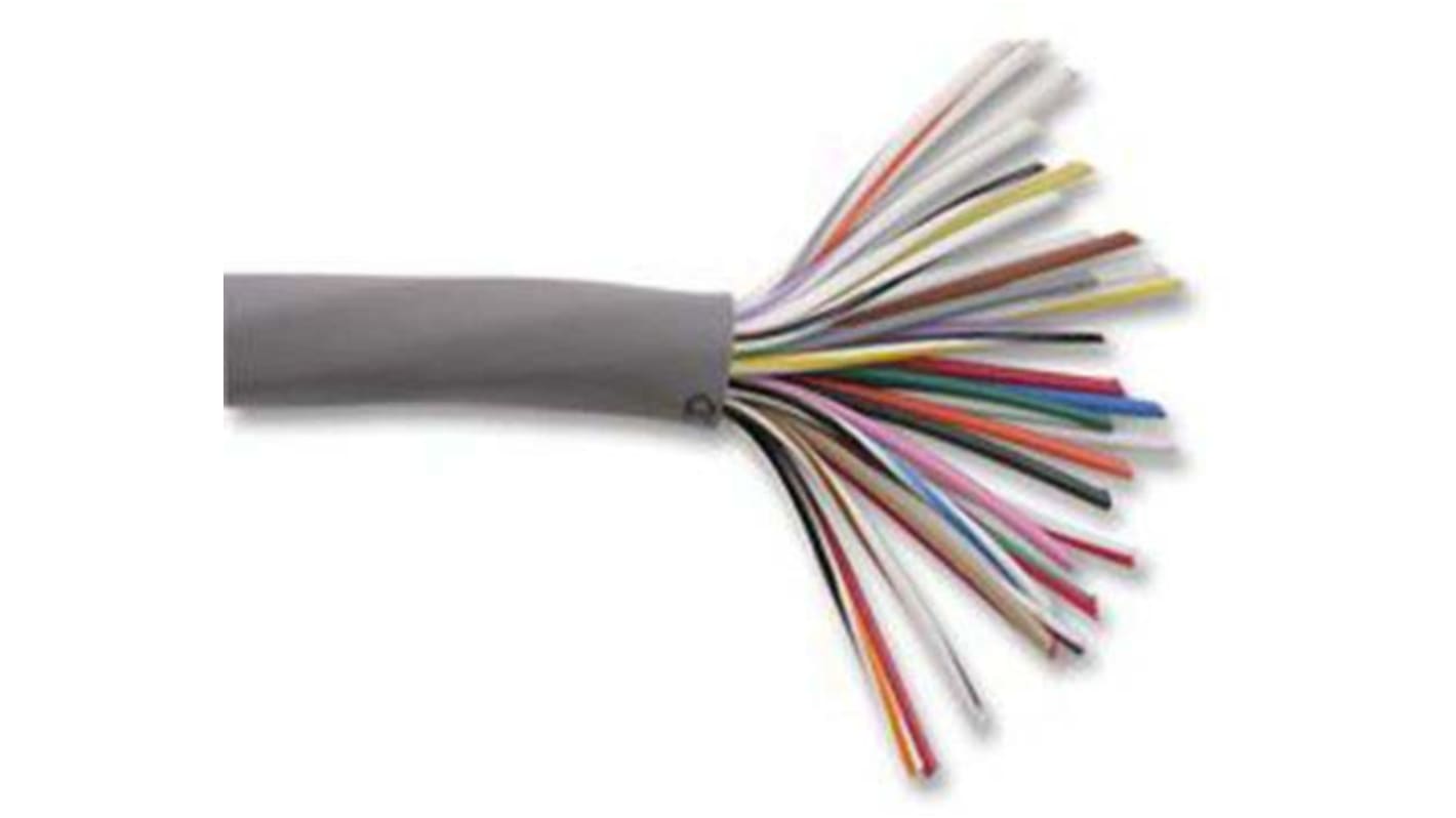Alpha Wire Alpha Essentials Communication & Control Control Cable, 25 Cores, 0.81 mm², Unscreened, 30m, Grey PVC