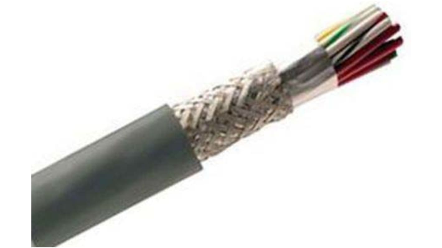 Alpha Wire Alpha Essentials Communication & Control Control Cable, 20 Cores, 0.35 mm², Screened, 30m, Grey PVC Sheath,