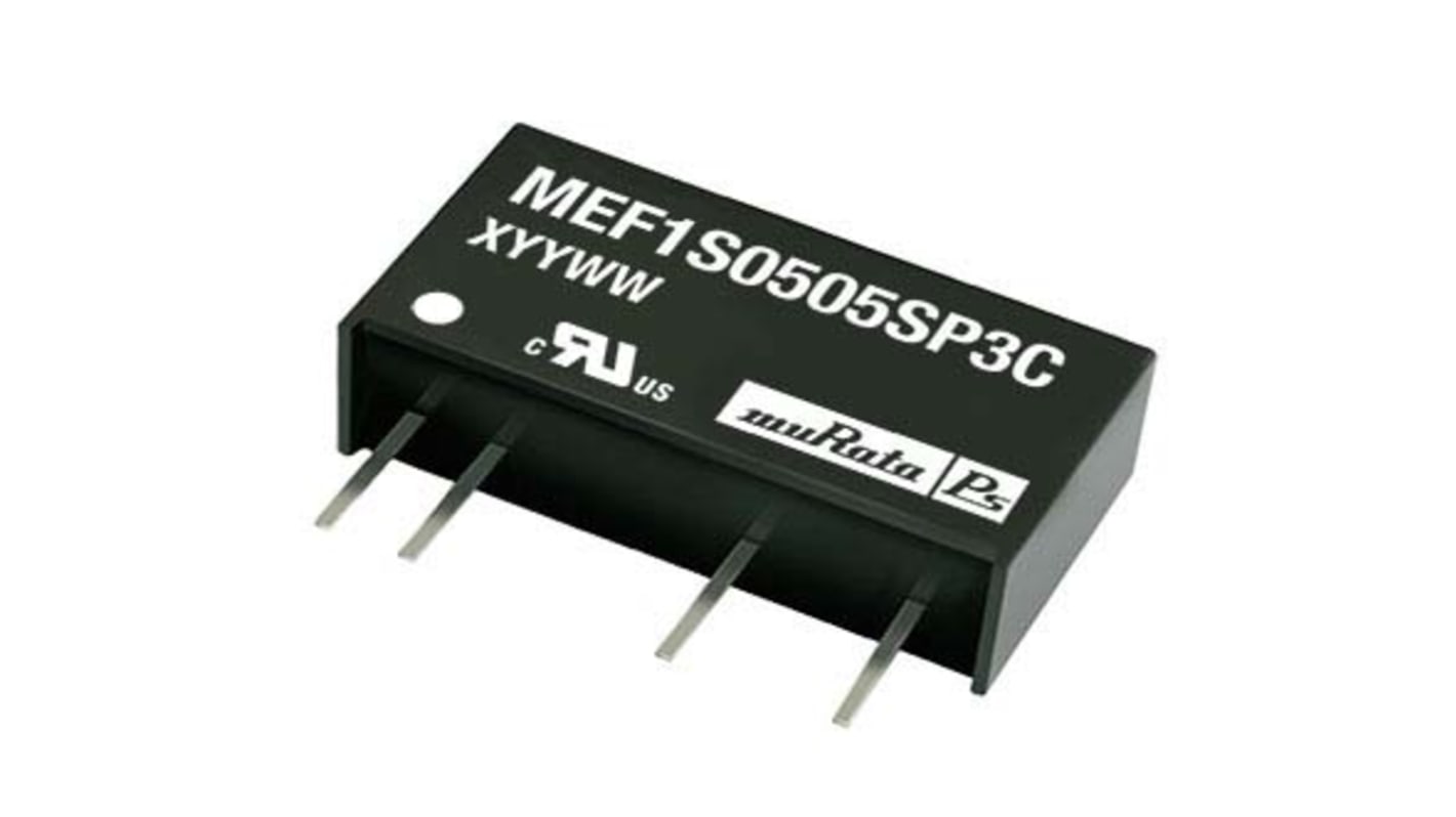 Murata Power Solutions MEF1 DC-DC Converter, 3.3V dc/ 300mA Output, 11.4 → 12.6 V dc Input, 1W, Through Hole,