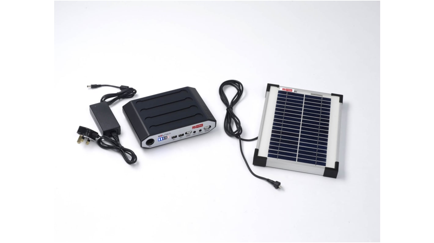 RS PRO SOLPACK2 Solar Charger, Output:12V