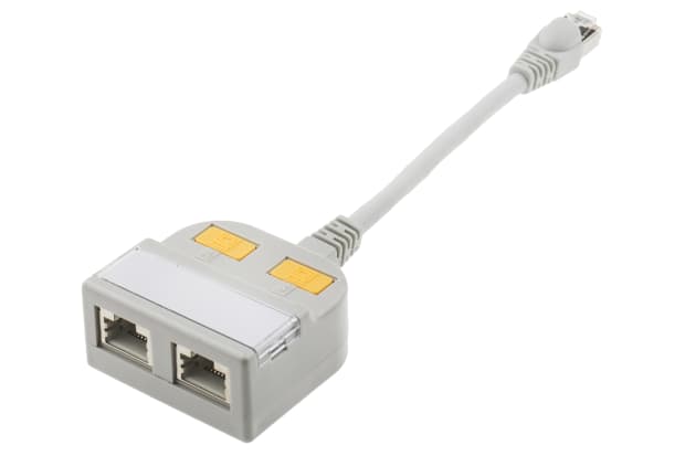 RS PRO 2-Port RJ45 T-Adapter, Cat5, Shielded