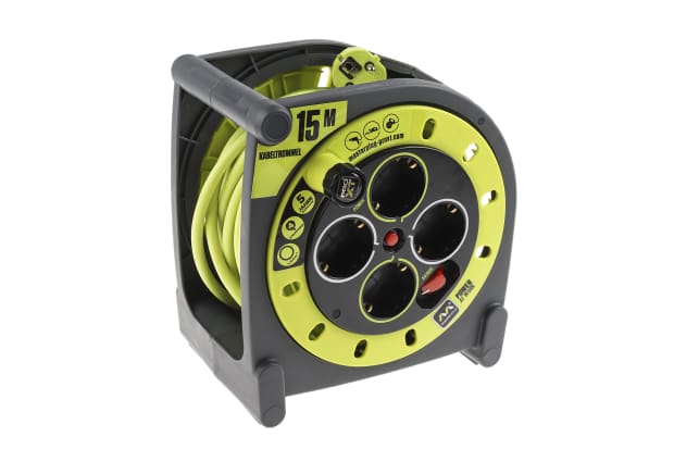 RS PRO 15m 4 Socket Fype F Cable Reel