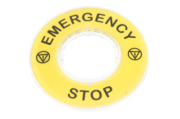 Etichetta per pulsanti di emergenza