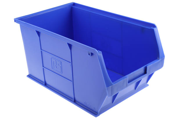 RS PRO PP Storage Bin, 350mm x 205mm x 181mm, Blue