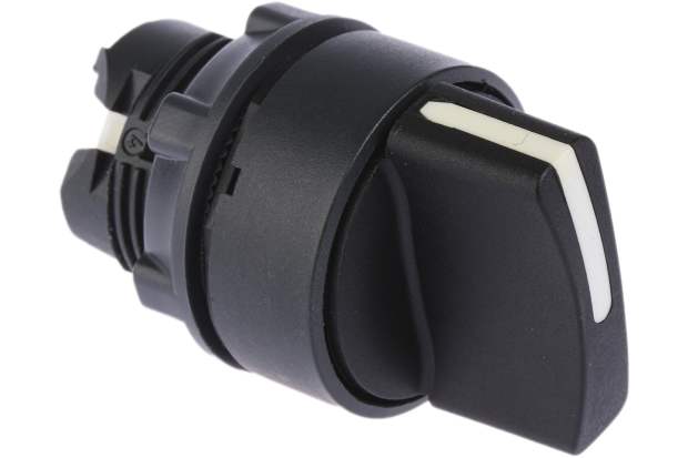 Schneider Electric ZB5 Series 2 Position Selector Switch Head, 22mm Cutout, Black Handle