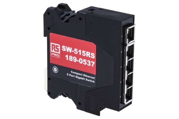 Switch Ethernet RS PRO 5 porte RJ45, 1000Mbit/s, montaggio Guida DIN
