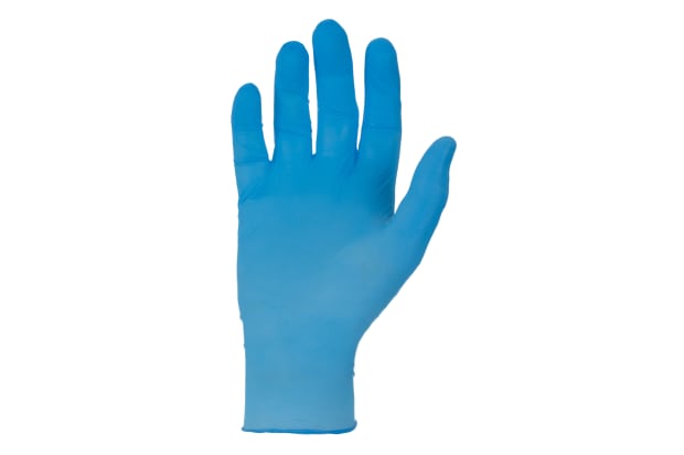 blue disposable glove